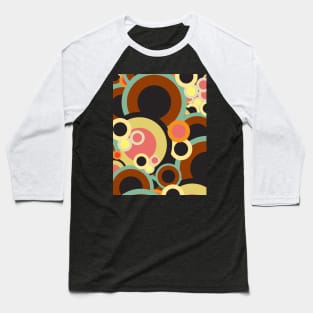 Groovy Retro circles pattern Abstract Mid Century color palette Baseball T-Shirt